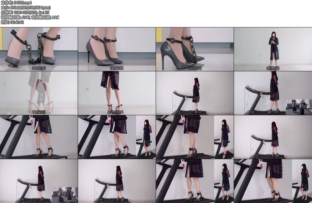 [跑步机] 高跟遇到跑步机虐足铐镣带锁高跟铐镣禁锢的带锁束缚带肉丝灰高跟金属GSTD电动BB与跑步机-丝依依