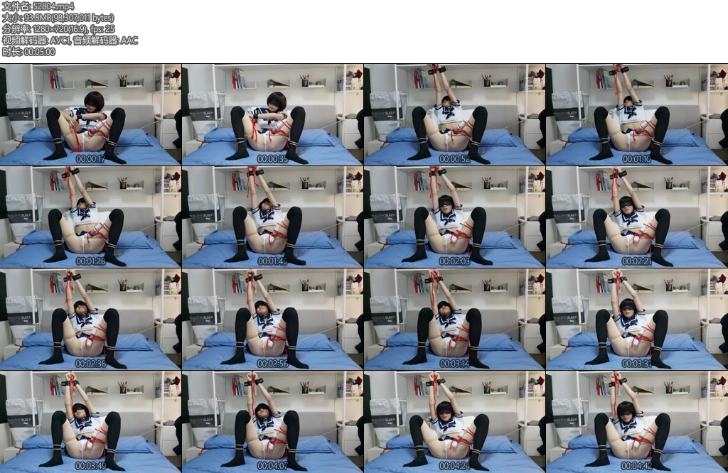 [亚洲绳艺] 真白のPlanCM字开腿超羞耻的强高穿着黑丝情趣水手服的小伪娘自缚开腿强高-丝依依