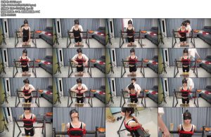 [心悦艺束] 性感苏苏双手后拉吊起双脚与铁架融为一体忍受主人对小胸脯的玩弄和棒棒的双重刺激内向的性感-丝依依