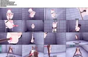 [动画片] 少女拘束架1折腿背手吊缚PJ强高喷水倒立V字铁链-丝依依