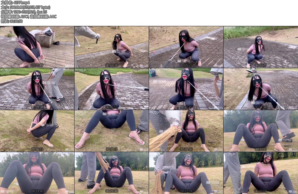 [MUMUZI] 户外也要好好训练怼着秘密花园狠狠抽打女调女户外室外外出手铐脚铐挣扎放置口球瑜伽服高跟鞋牵引-丝依依