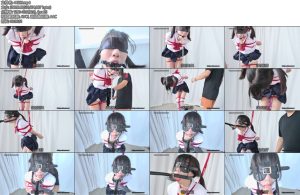 [惩戒学园] 再次犯错的JK少女下集JK白丝双马尾LOLI口胶训练强制口装置调教鞭打强膏固定放置强高放置锁链口球-丝依依