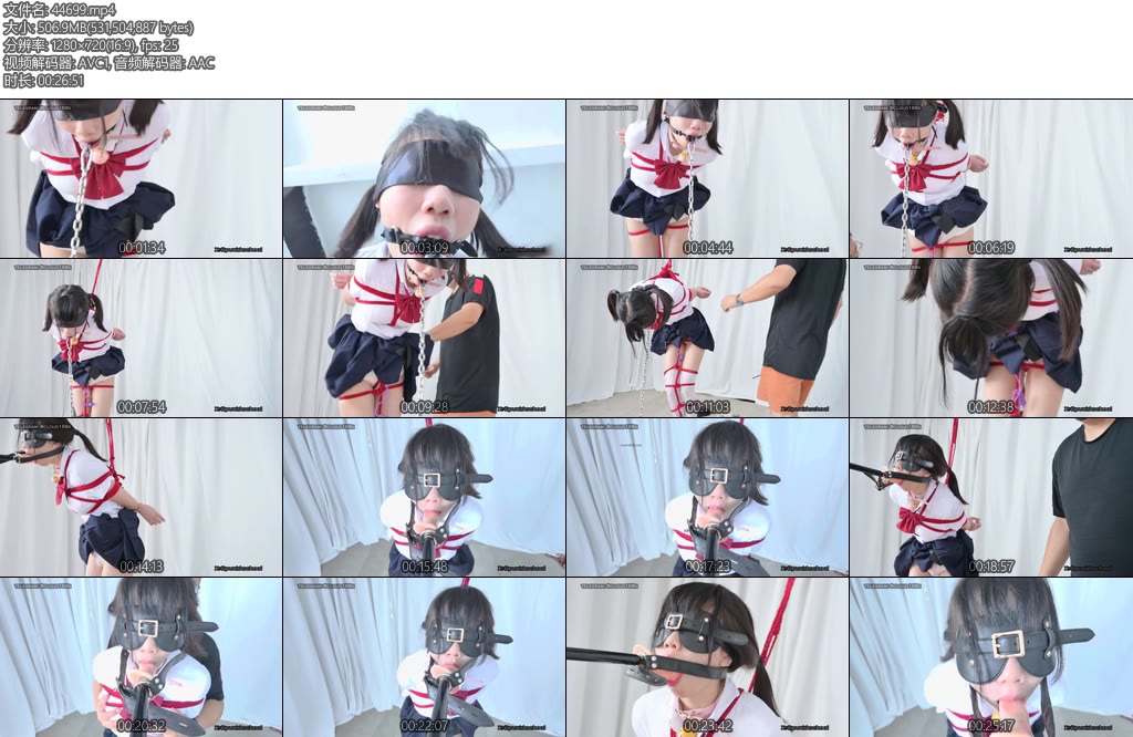 [惩戒学园] 再次犯错的JK少女下集JK白丝双马尾LOLI口胶训练强制口装置调教鞭打强膏固定放置强高放置锁链口球-丝依依