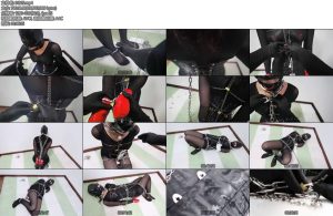 [冬楚楚原创] 自缚挣扎（第13期）铁链铐镣囚奴超大口球口水狂流四个跳蛋四条丝袜十几把小锁搭配铁链紧固真的不敢乱动-丝依依