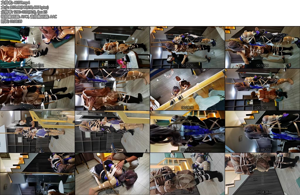 [亚洲绳艺] 丝绸带极限驷马吊炸天-丝依依