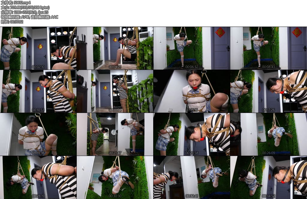 [胜景影视] 双女M戴超大口球双吊缚双女M被戴上超大口球吊缚在水池边-丝依依