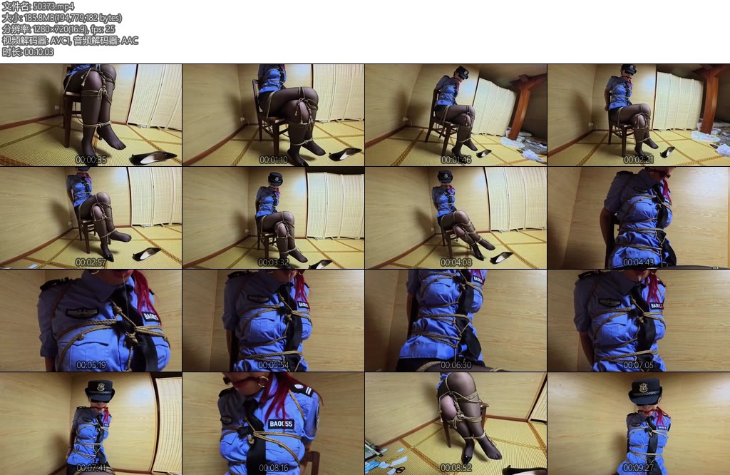 [渎竺原创] 女搜查官被俘 欧式直臂椅子二郎腿龟甲缚复杂捆绑椅子固定下-丝依依