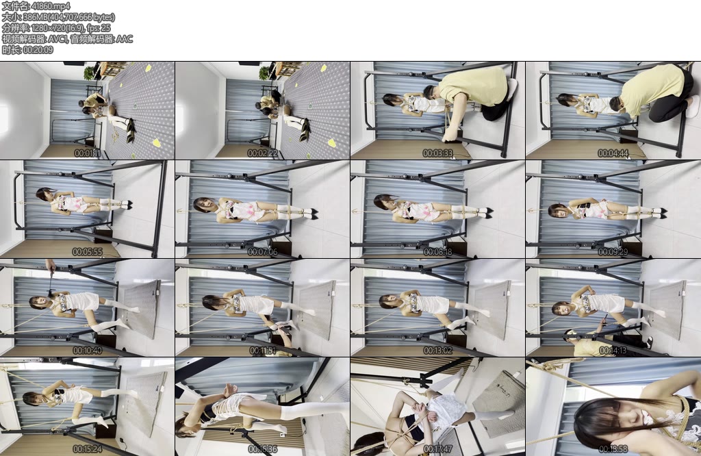 [延江艺束] 柔弱白丝袜旗袍美女丝袜堵嘴捆绑X_X顶裆单腿吊起挠脚心鞭打-丝依依