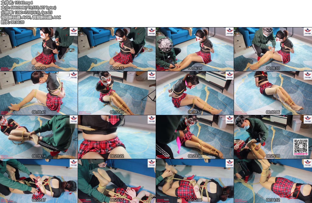 [自由鹰束艺] 性感美腿小狐狸紧束捆绑羞耻口水不止呻吟！挑战长时间挠脚心虚脱无力反抗-丝依依