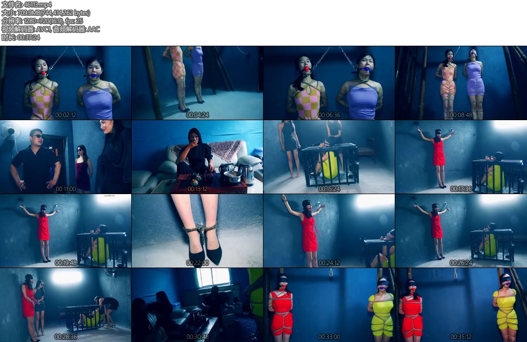 [胜景影视] 五集连续剧陷入魔窟的卧底第三集她们被拘束在笼子里用莫斯密码交流她们被捆绑拘束着在会所伺候着老大-丝依依