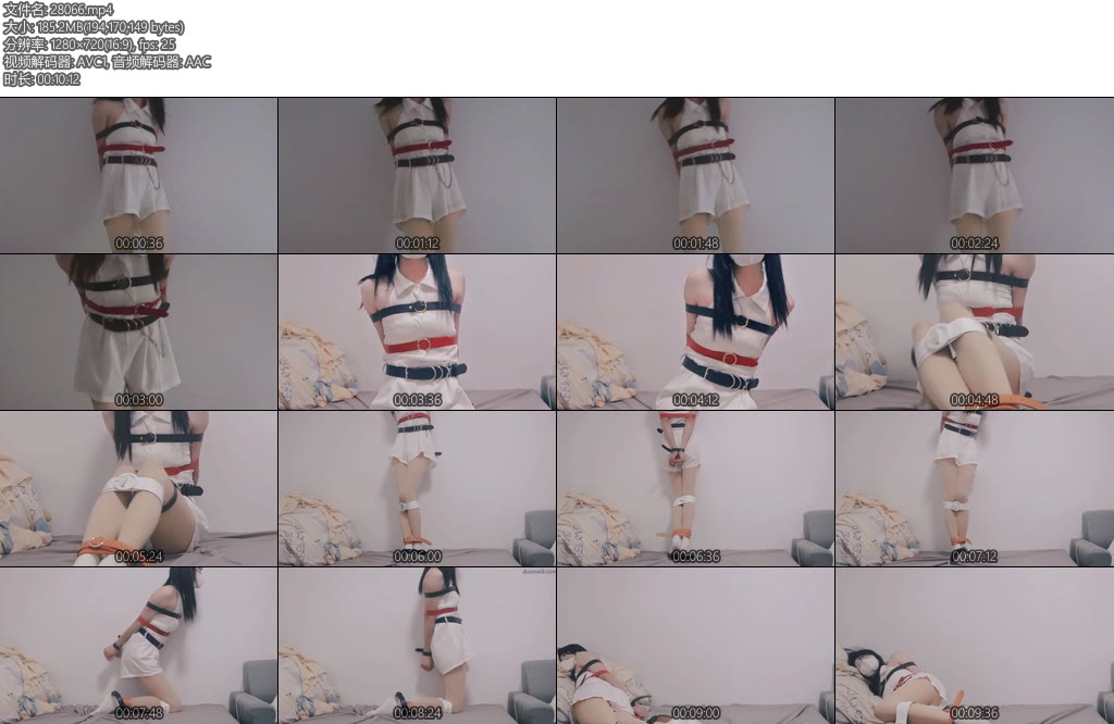 [凉叶子] 纯白叶子超紧的皮带束缚已经不想来第二遍了久违的衣物捆绑-丝依依