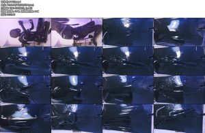 [亚洲绳艺] 黑色胶衣透明jk粘液guan肠65厘米超长gs塞入进入真空床拔出gs粘液喷射-丝依依