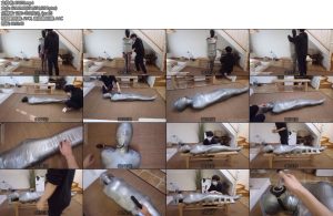 [鹿角与猫爪] 胶带木乃伊封鼻呼控蠕动绝对禁锢深喉胶带全包内置充气口塞胶带封鼻呼控躺椅胶带固定口环深喉-丝依依