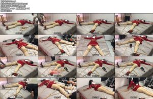 [可乐inrey] 肉丝高跟床上大字缚玩脚挠痒仰面朝上口水怎么办-丝依依