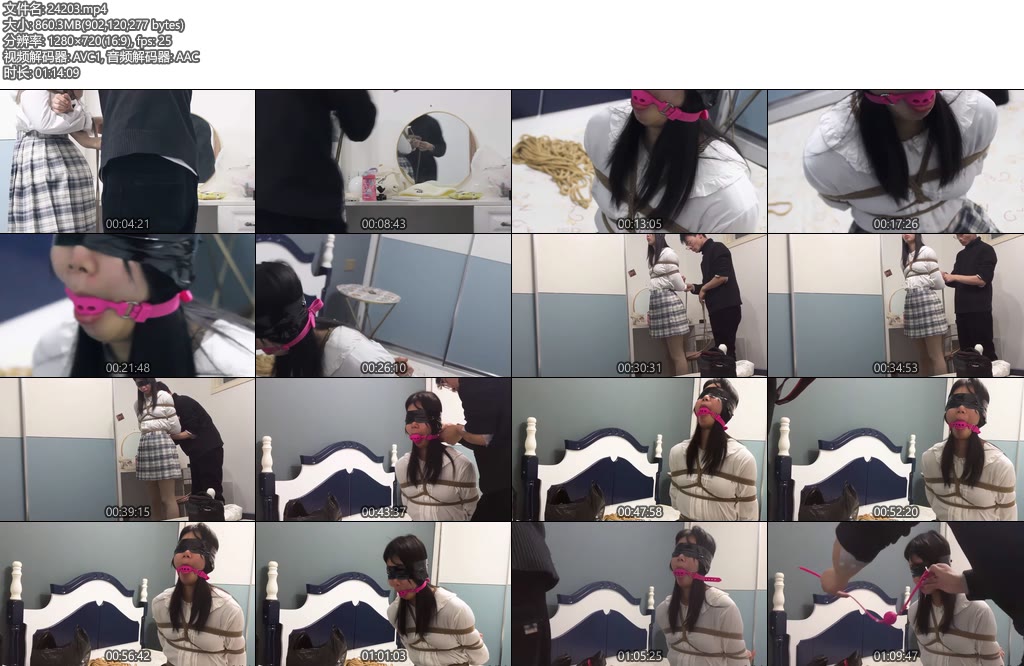 [安今原创] 大学生新妹子口球捆绑放置 大量口水-丝依依