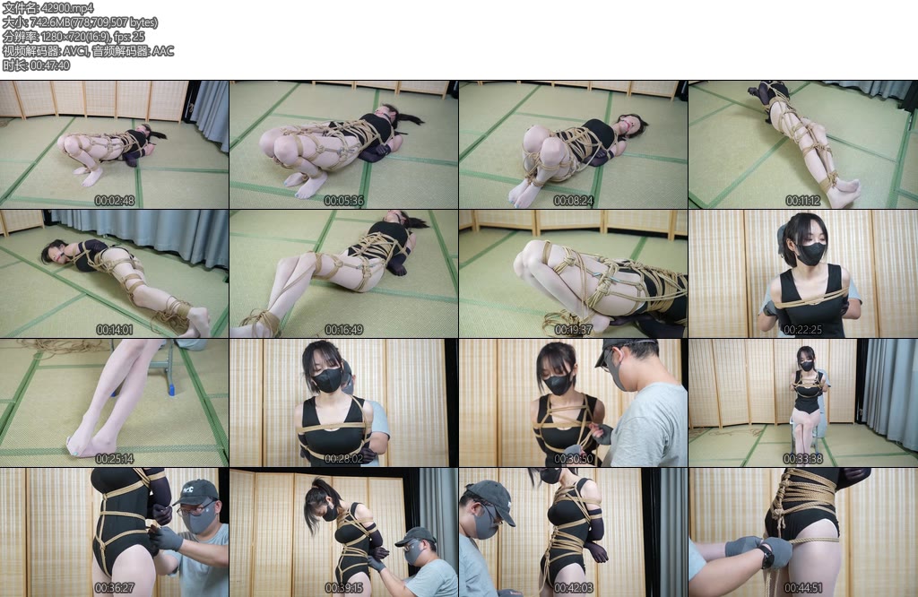 [象人原创] 渎竺定拍嗷嗷TWDZ白肉丝舞蹈服绳缚束腰后手缚-丝依依