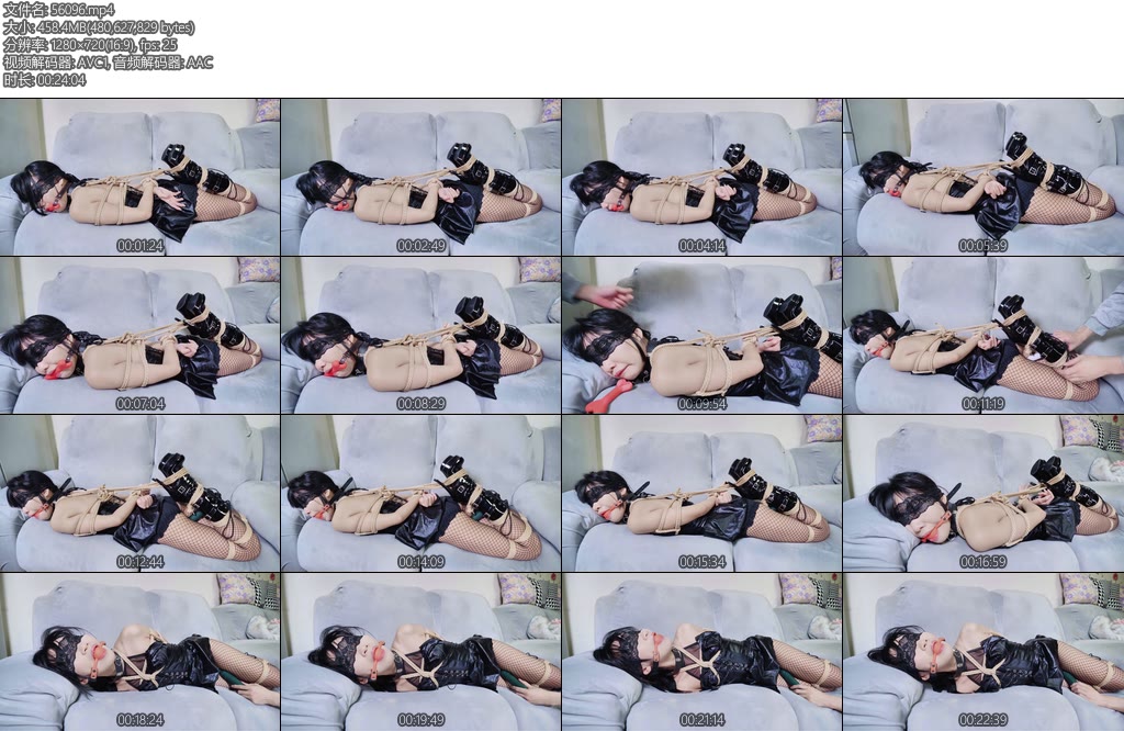 [亚洲绳艺] 黑色情趣皮衣网袜漆皮高跟靴驷马捆绑放置震动糕朝-丝依依