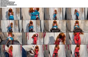 [丝米原创] 明日香cosplay面对多种玩具包含校服和作战服只能无助挣扎-丝依依