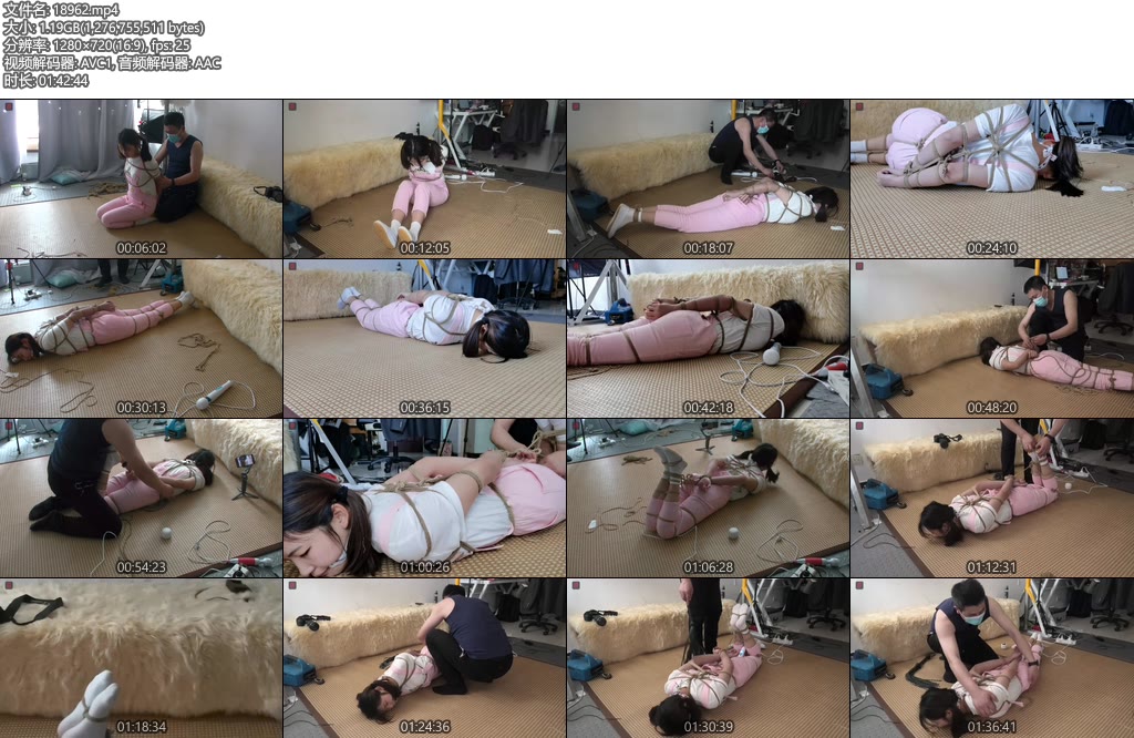 [绳之韵] 瑾瑜背带裤捆绑游戏（4-5合并版）难受的直臂、蛇缚，放置、挣扎-丝依依