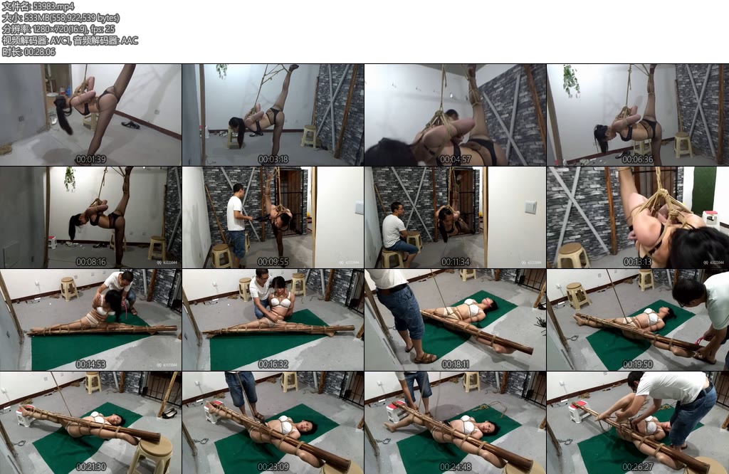 [随心原创] 露露刑讯单腿直立高吊粗大木棍一字马劈叉专业舞蹈演员的动作-丝依依