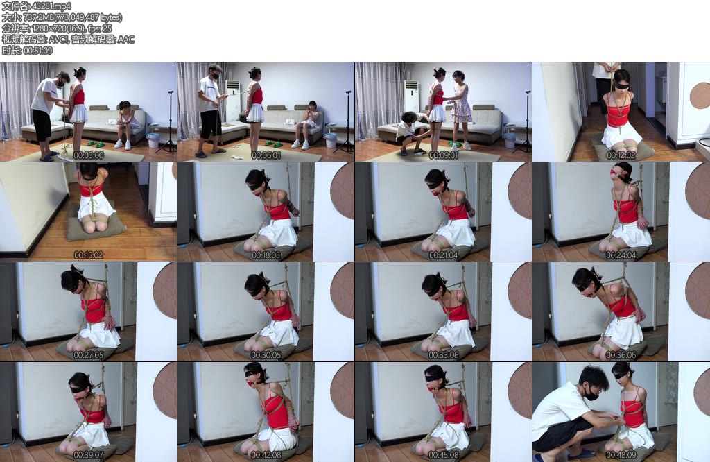 [子衿原创] 小涵直臂吊跪缚口球口水放置-丝依依