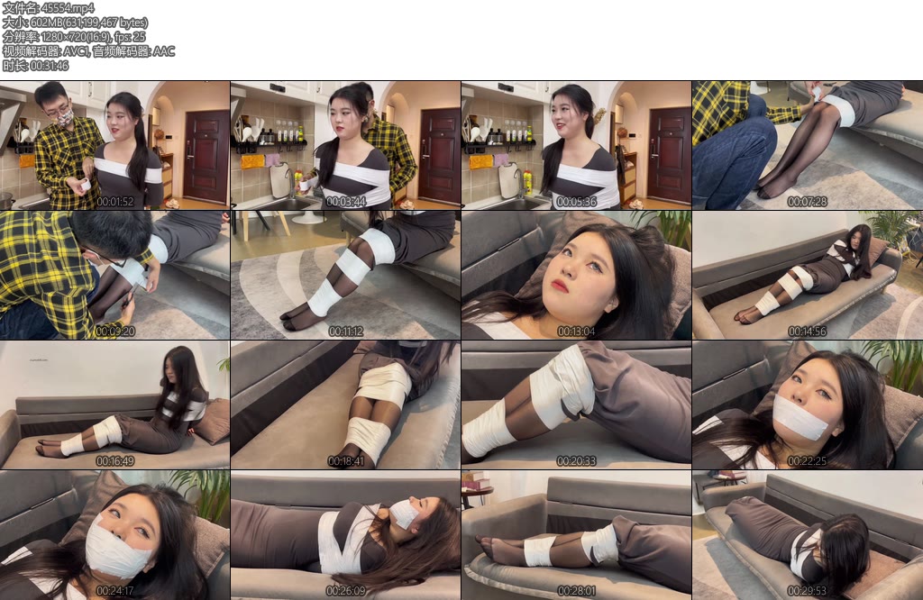 [默示录] 缚艺录 小贝许久不见的小贝还是熟悉的配方先是防水肤膜然后白色胶带沾满脸穿着黑丝慢慢挣扎吧-丝依依