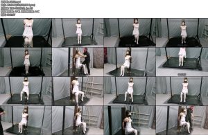 [飞天原创] 女护士被禁锢在木桩上两腿马步并且头也被吊起来惨遭电击鞭打重度耳光快乐棒G潮折磨的两腿发软舒服地像上天堂-丝依依