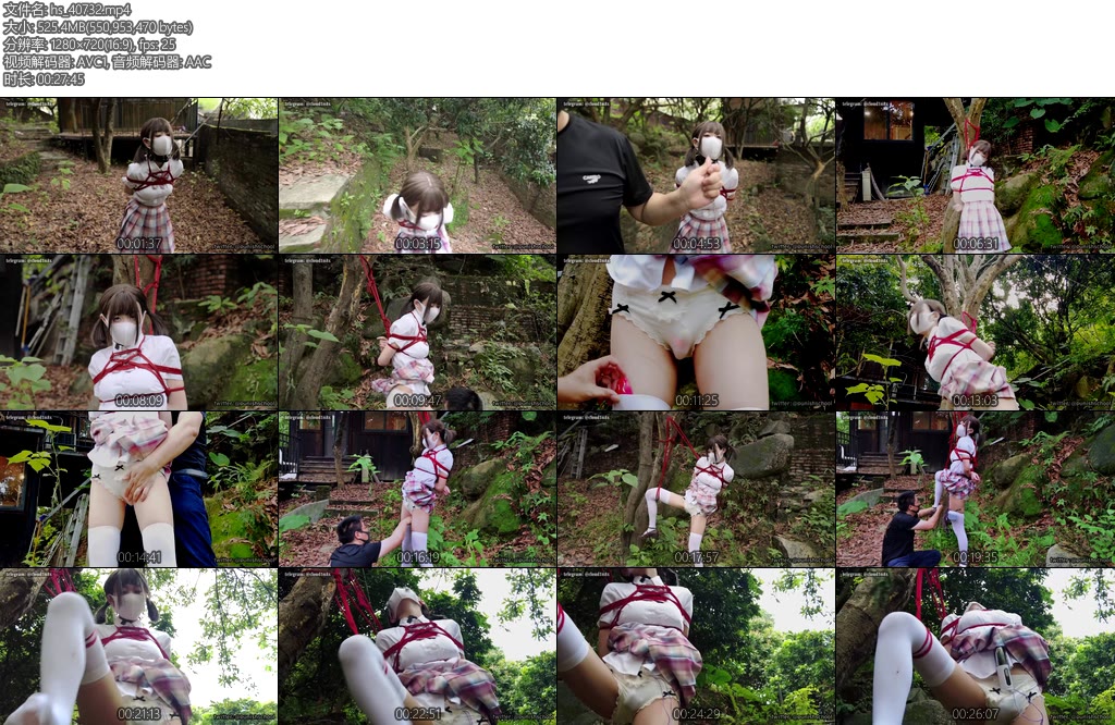 [惩戒学园] 林中少女（2）首部户外作品带你沉浸式体验绑架可爱双马尾JK小姐姐的爽感林中押解林中片足脚镣行走多重高朝放置TK户外放置-丝依依