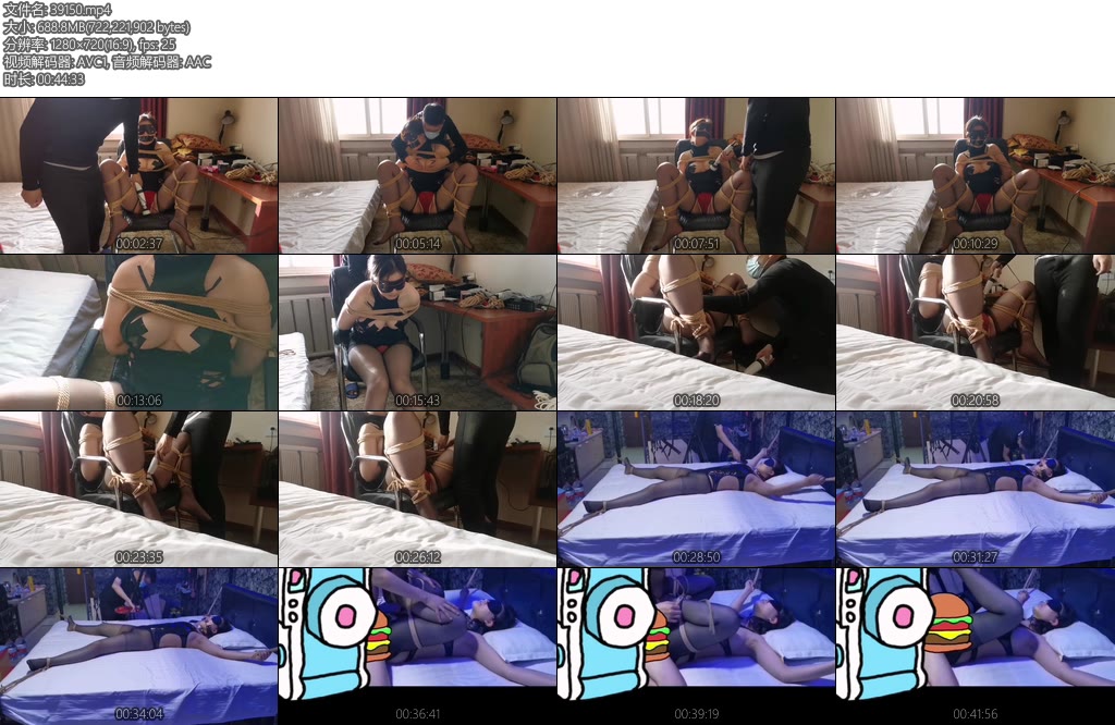 [雯莹莹] 调教密室监禁小雯调教床捆绑胶皮泳衣黑丝各种震D棒强制GC海老缚强入椅子缚M腿强制GC-丝依依