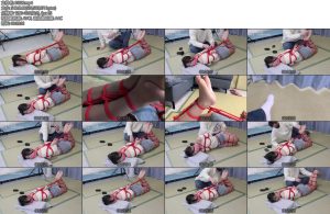 [心悦束艺] 3号姬肉丝红绳驷马拇指铐脚趾铐双重锁定粉色大口球堵嘴绝望挣扎-丝依依