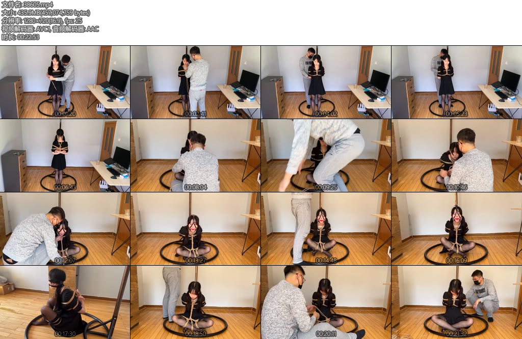 [玩奴原创] 美少女欣妍超紧海老缚铁环X_X悬吊泪目挣扎带超大口球口水直流-丝依依