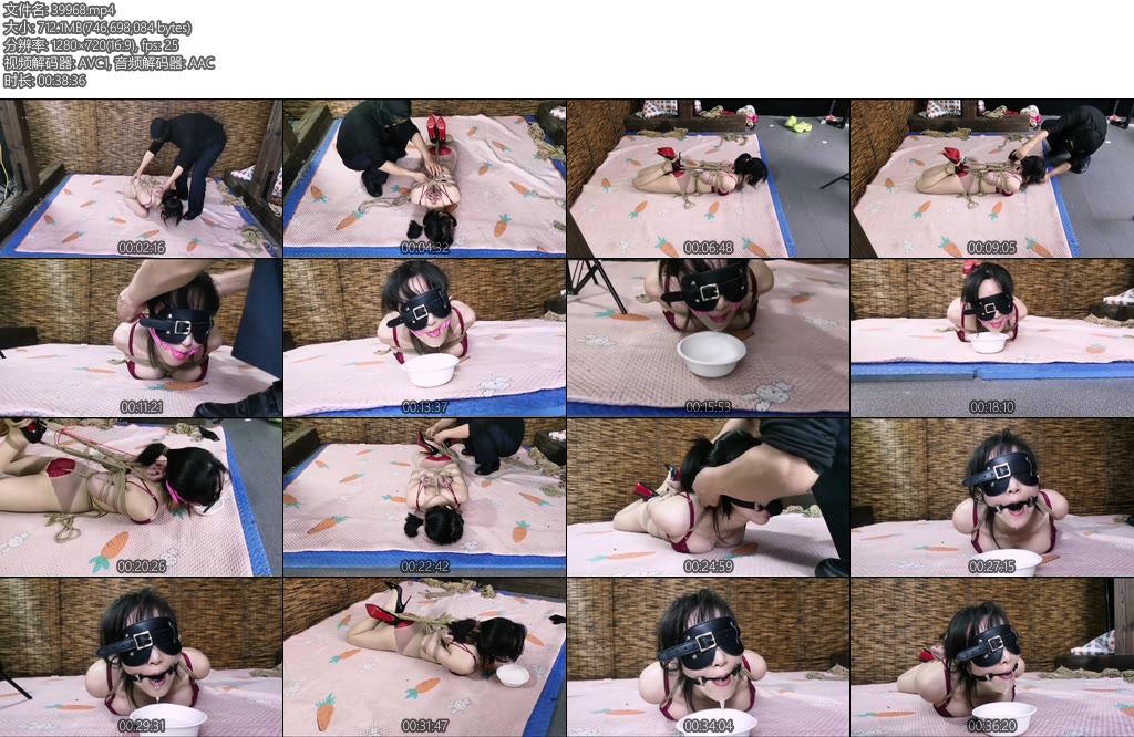 [飞天原创] 柔仙儿后手观音股绳口球驷马和后手y具口球驷马口水收集流满小碗结束-丝依依