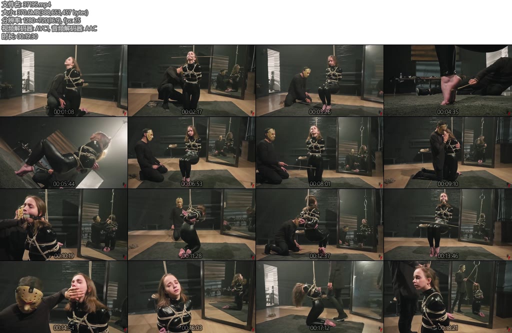 [欧美绳艺] Arina in a catsuit Bondage and discipline spanking training-丝依依