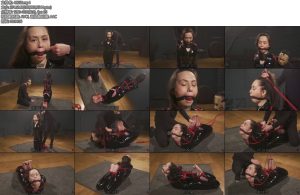 [欧美绳艺] Minseo in a Catsuit Part 2 – Elbow Tie and Ball Gag with Head Pulled Back-丝依依