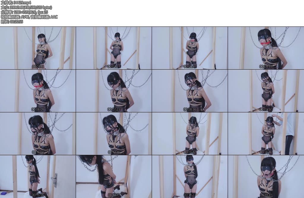 [亚洲绳艺] 冷酱镣铐项圈锁链尝试各种口枷-丝依依