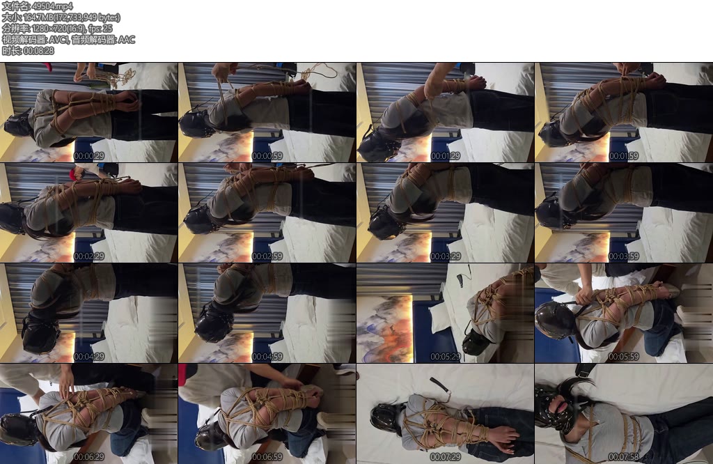 [小黑原创] 超紧直臂捆绑马具口球堵嘴她连呼吸都很难受喘着粗气又说不了话放置挣扎的很激烈-丝依依