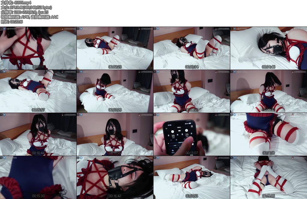 [JIOJIO原创] JIOJ缚馆 超可爱日系男娘珊瑚蓝白红高叉泳装白丝马具防吐口塞欧式直臂M腿缚郊狼超强电击强制GC-丝依依