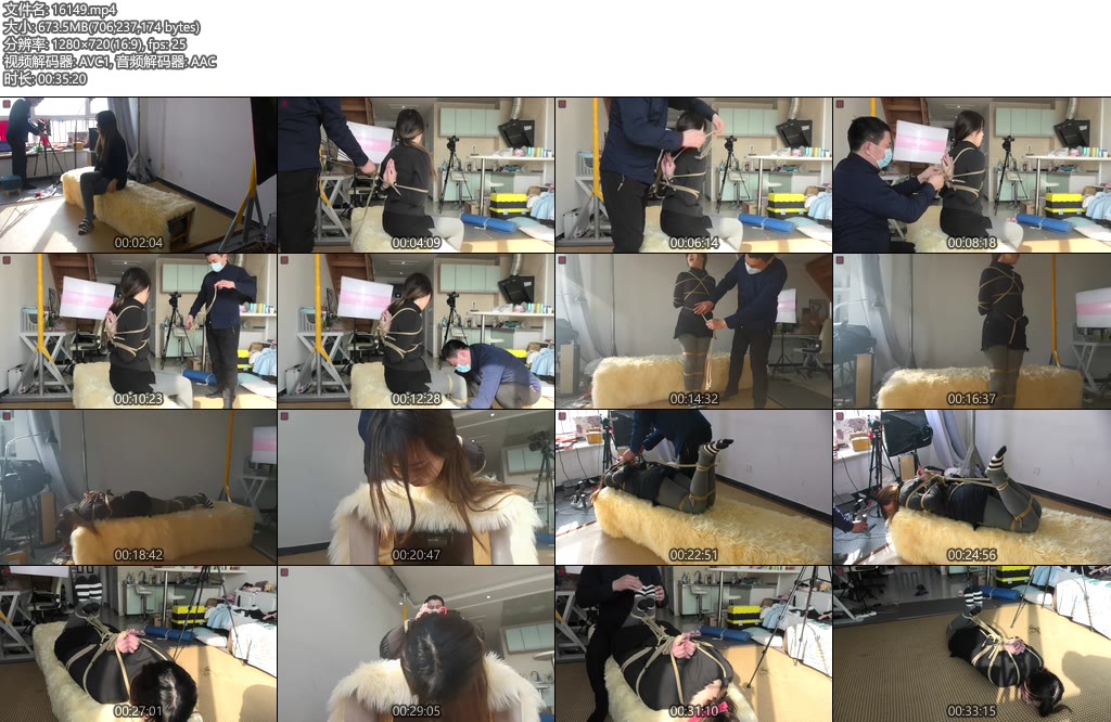 [绳之韵] 瑶瑶试镜（第一集）后观音、驷马、TK、口球、口水，绑的有点狠，但是手法并不算重-丝依依