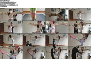 [一绳所爱] 笑笑被绑在木棍上鞭打、按摩旋转-丝依依