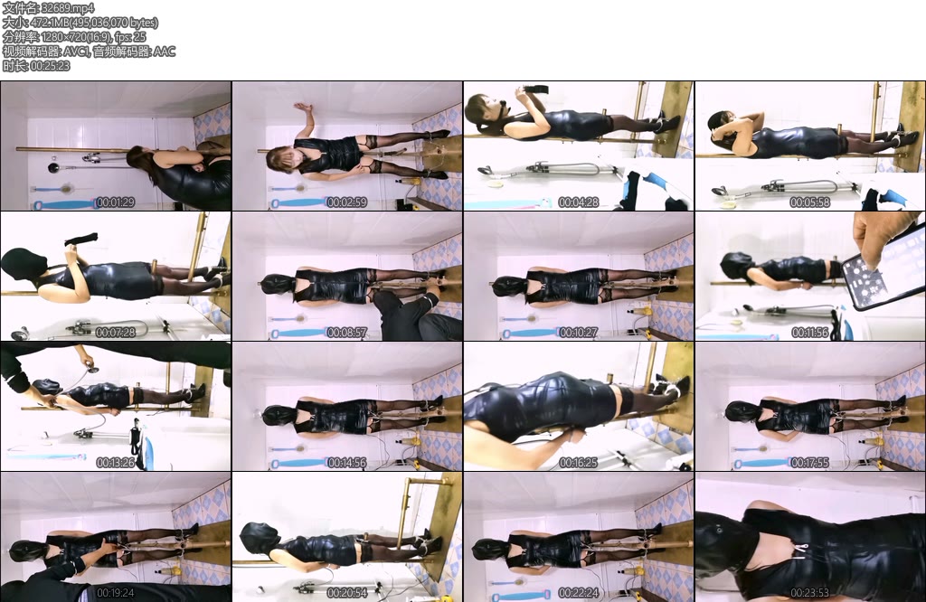 [飞天原创] 悦儿努自玩自虐坐立式铁y具y具口球堵嘴五层丝袜套头外加皮帽封头郊狼电击片在大量喷水中电击发挥巨大折磨的骚努浑身发酥-丝依依