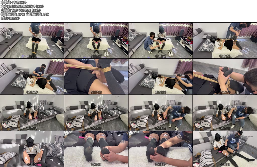 [延江艺束] 头套禁锢X_X长时间放置挣扎束缚TJTD强高电击片ZM挠脚心-丝依依