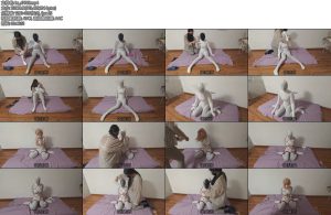 [狸猫原创] 女女白色丝袜全包木乃伊皮革头套kig热缩袋多层热缩袋捆绑玩弄息窒-丝依依