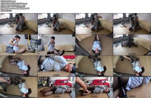 [绳之韵] 小倩浅蓝衬衣裹不住的性感、黑丝细高（第一集）口球、胸缚、单脚驷马-丝依依