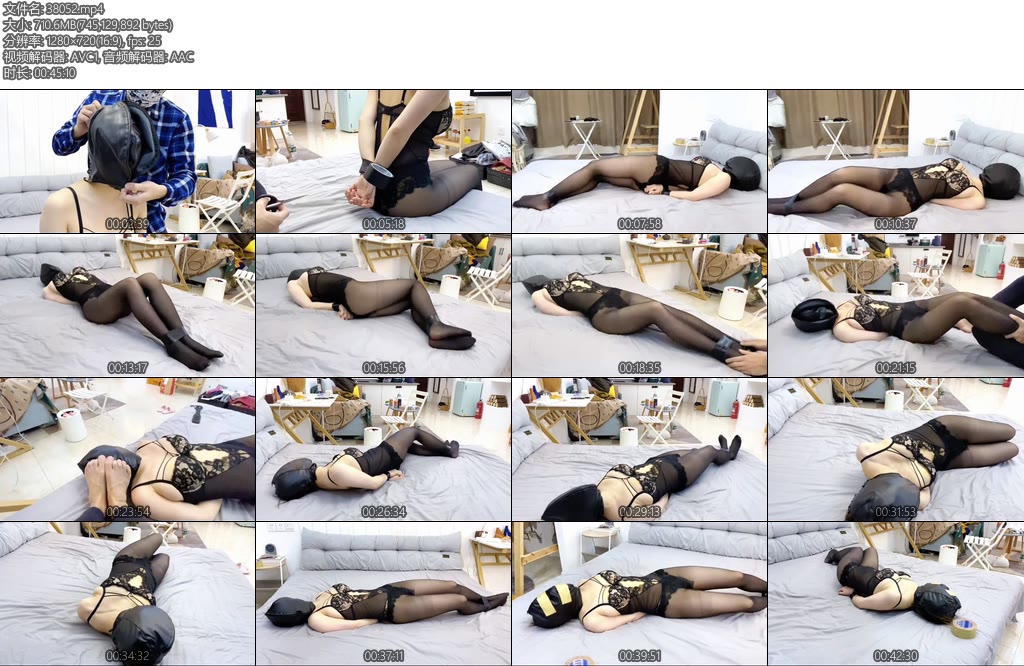 [默示录] 缚艺录小H最后的作品了丝袜塞嘴胶带封嘴后严实地套头C罩杯的小M且看且珍惜-丝依依