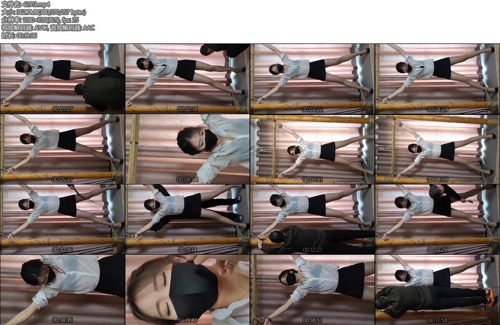 [随心原创] 杨蕊极限火字型四肢吊双手针扎般的折磨-丝依依