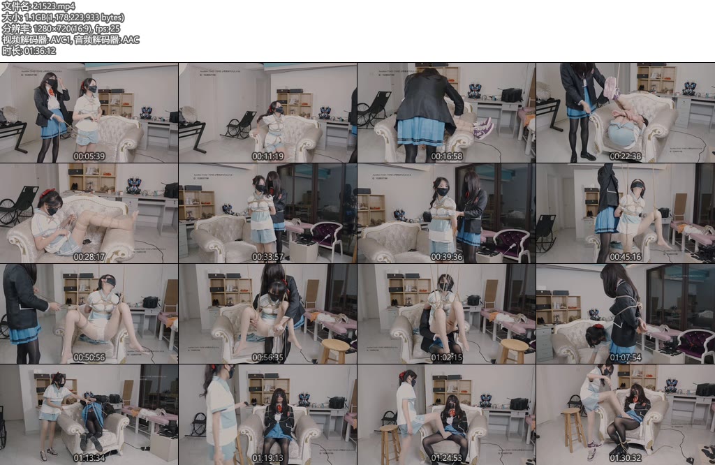 [绿帽学院] 妹子清新小学生打扮 海月联名 被女王疯狂TK 吊绑棒子强高踩踏鞭打 然后被妹子逆推践踏，丝足踩踏-丝依依