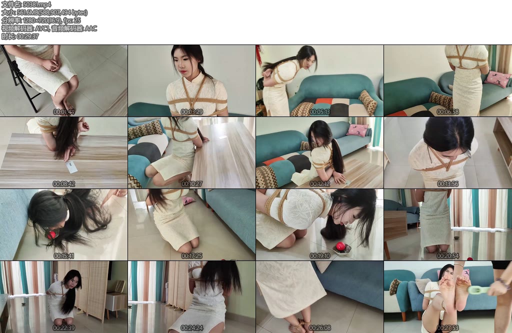 [禾一原创] 沐思沐思受邀请参加挑战活动要求日式紧缚用手拿到桌上的卡和用嘴咬住地上的球挑战成功奖励刷子刷脚膝盖都紫了愣是一声不吭坚持拍完演技非常好-丝依依