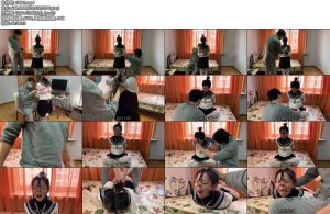 [WN原创] 果妹超可爱小舔犬，鼻钩口环羞耻残酷玩舌驯养，博主裤子都舔湿透了，超紧桃缚放倒，羞耻度爆表-丝依依