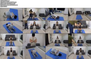 [美束映画] 美女荣荣格子裙。反扭，手铐脚镣，蒙头堵嘴，押解跪缚-丝依依