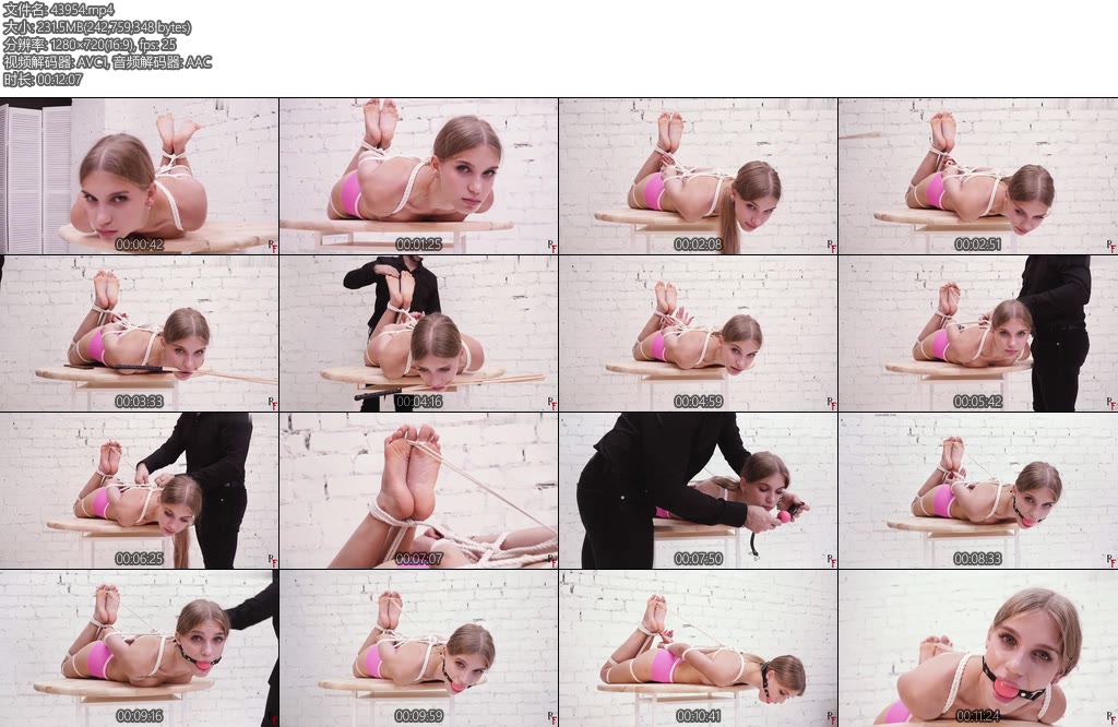 [欧美绳艺] New Model Tamara with Lovely Eyes First Time Bound with Gag in Two Positions-丝依依